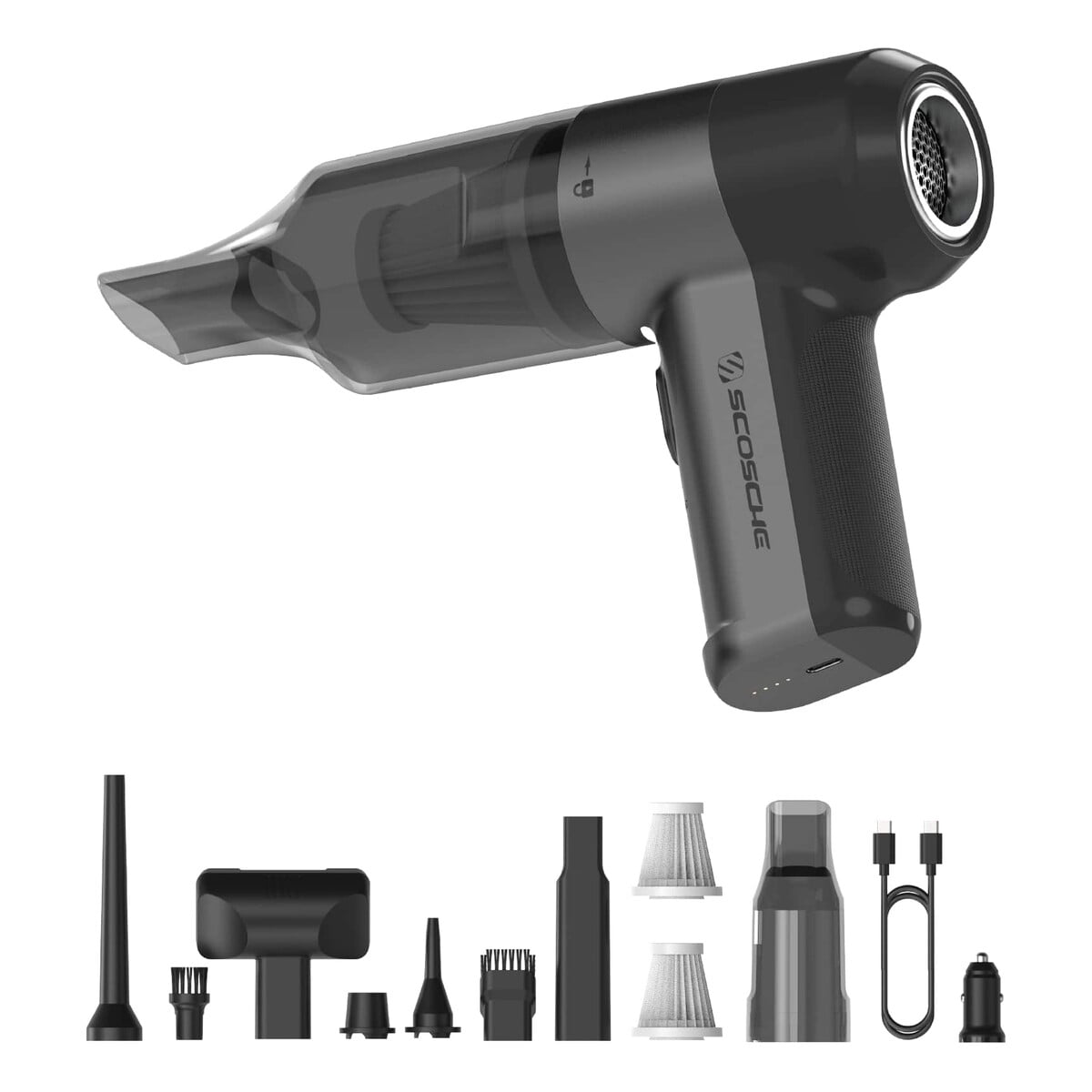 Aspiradora Portátil Scosche Scovac 4 En 1 5000 Mah Para Auto Con Filtro Hepa