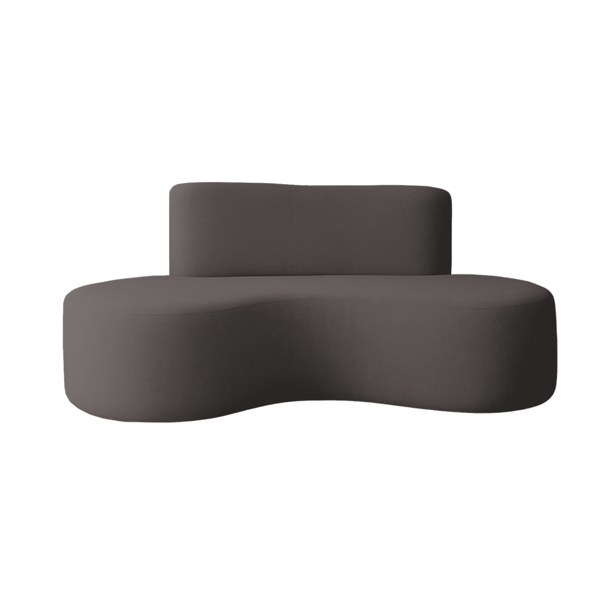 Mueblart - Sofá Curvo Moderno 4 Cuerpos Eco Cuero Gris