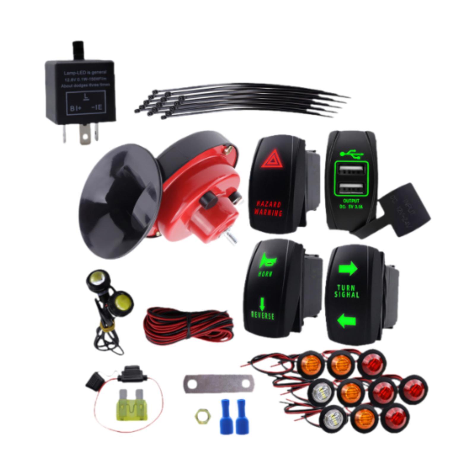 Magideal - Kit De Señales De Giro Para Vehículos Todo Terreno Y Utv, Resistente Al Óxido, De Repuesto Para Carros De Golf Utv Atv