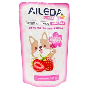 Aileda - Recarga Para Jabón Espuma De Manos 250 Ml Aroma De Fresa Destinado A Niños