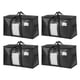 thumbnail image 1 of REGALWOVEN Almacenamiento de Ropa, Bolsas de Almacenamiento, Bolsas de Mudanza para Organizar Dormitorio, Ropa, Organizadores de Armario y Almacenamiento con Asas Negro 4Pcs, 1 of 6
