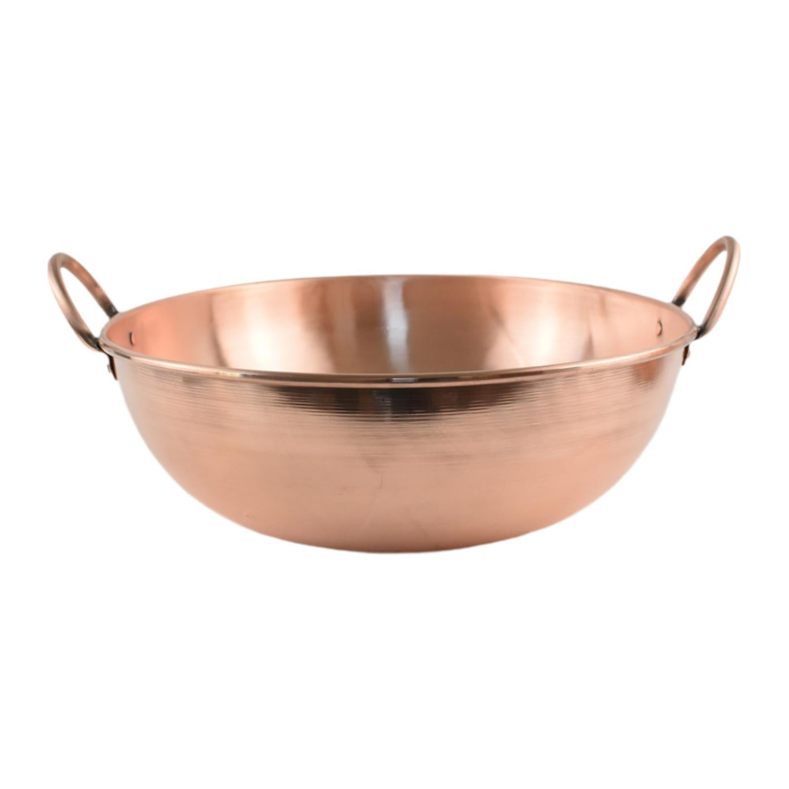 Magideal - Olla De Cobre, Utensilios De Cocina De Cobre, Sartén Para Estofado, Olla De Cocina Hecha A Mano, Tazón Para Batir, Utensilios De Cocina, Olla Seca, 30 Centimetros