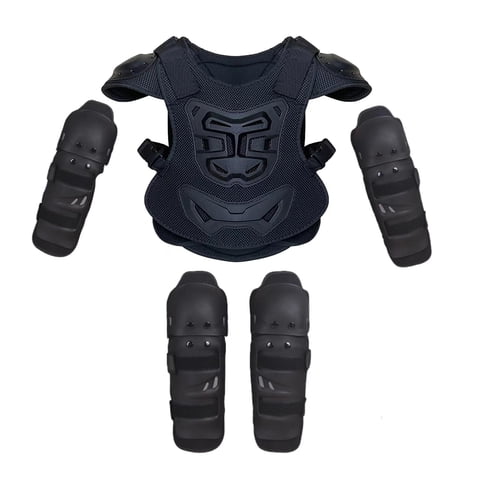 Ioensy - Traje De Armadura De Motocicleta Para Niños De 5 Piezas Con Rodilleras Y Coderas Para Monopatín Y Ciclismo S