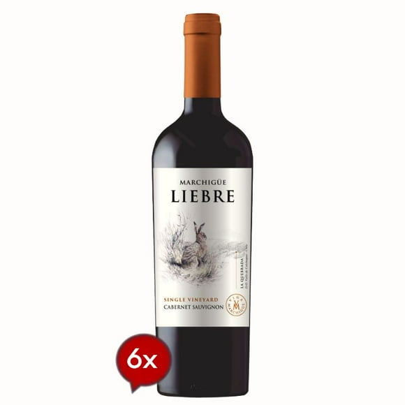 6 Vinos Premium Liebre Cabernet Sauvignon de 750 cc