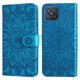 thumbnail image 1 of Funda tipo cartera FOXDOCK para OPPO A92s , diseño girasol en relieve, cuero PU, cierre magnético, soporte y tarjetero, 1 of 5