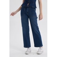 Fashionspark - Jeans Mujer Calce Recto Bolsillo Azul