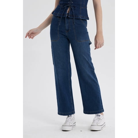 Fashionspark - Jeans Mujer Calce Recto Bolsillo Azul