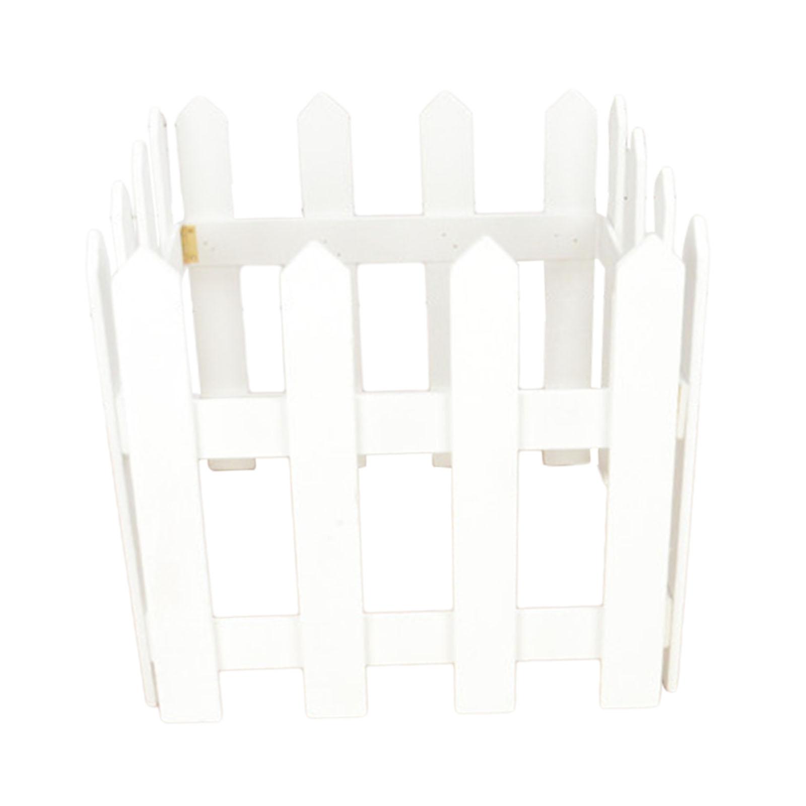 Magideal - Valla De Madera Valla De Madera Para Jardín, Longitud De 120 Cm, Valla Decorativa Para Bordes De Paisaje, Valla De Estacas Para Césped, Árboles Y Maci Blanco Alto 30Cm