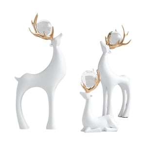 Bothyi - 3 Uds Estatuas De Alce Navideño Figuras De Renos Para Boda Fiesta Del Día De La Madre Blanco