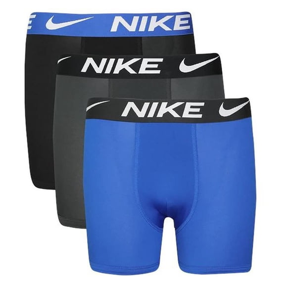 Calzoncillos tipo bóxer Nike Big Boys Essential Dri-Fit, paquete de 3, azul M