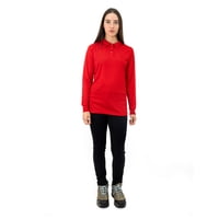 Polera Cooldry Quebec Manga Larga Rojo Mujer