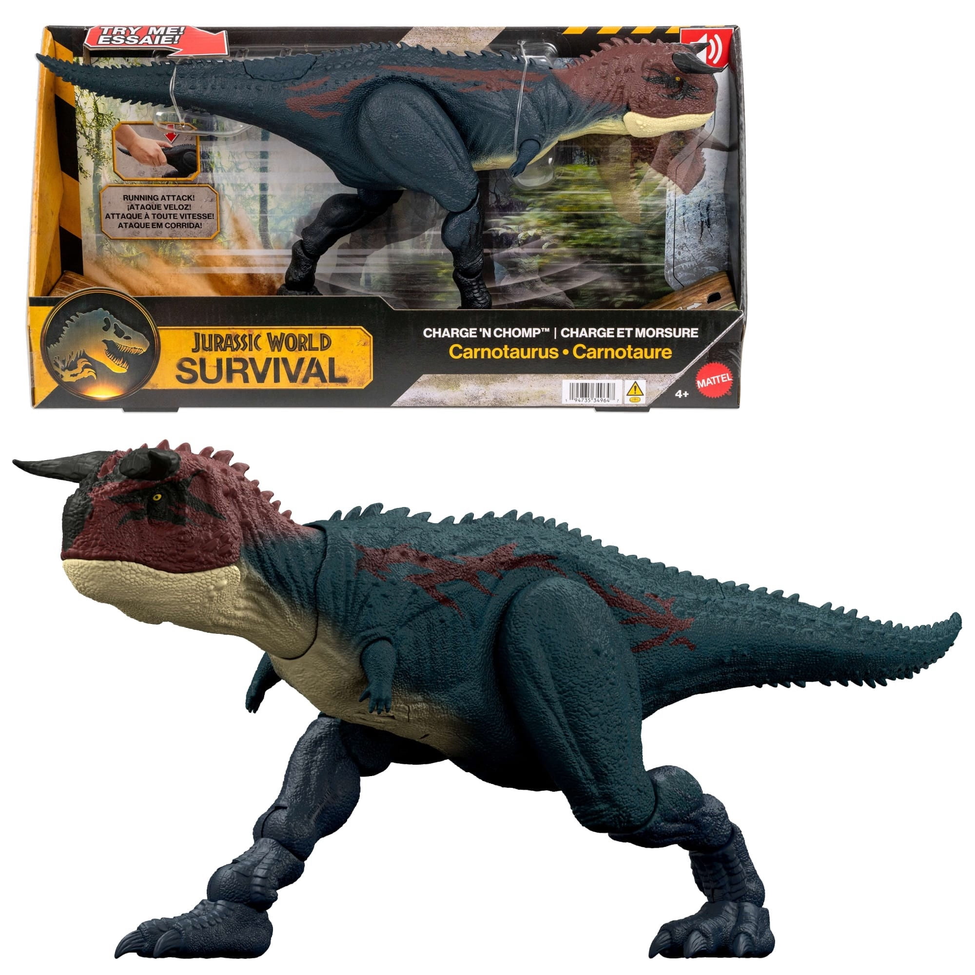 Jurassic World Dinosaurio Carnotaurus Embiste Muerde