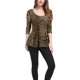 thumbnail image 2 of INSPIRE CHIC Blusas de Mujer con Estampado Cuello Redondo Mangas Largas Peplum Blusa Marrón-Leopardo 3XL, 2 of 8