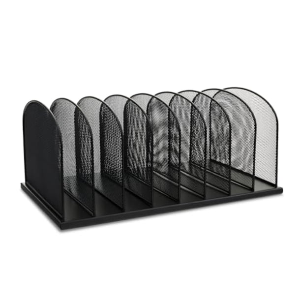 Organizador de escritorio Safco Onyx con 8 compartimentos verticales de malla de acero