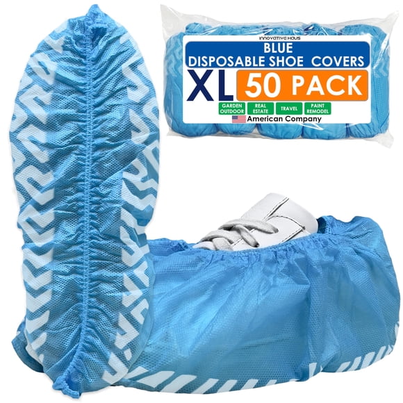 Cubiertas desechables para zapatos INNOVATIVE HAUS XL, paquete de 50, color azul