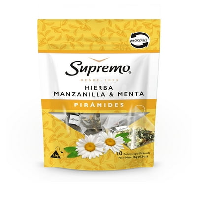 Hierba Pirámide Manzanilla Menta Bolsa 10 Un Supremo