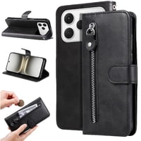 Gangxun - Funda Con Cremallera Para Tecno Spark 40 4G, Carcasa Cartera De Cuero Pu Con Soporte Y Tarjetero