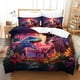 thumbnail image 2 of Juego de ropa de cama Dinosaur World, funda nórdica de microfibra suave con diseño de reptiles y estampado 3D para niños, adolescentes y adultos, juego de 3 piezas con cremallera., 2 of 3