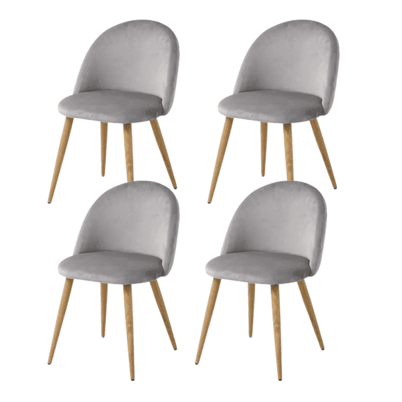 Pack de 4 sillas nordem felpa gris wood