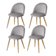 thumbnail image 1 of Pack de 4 sillas nordem felpa gris wood, 1 of 2