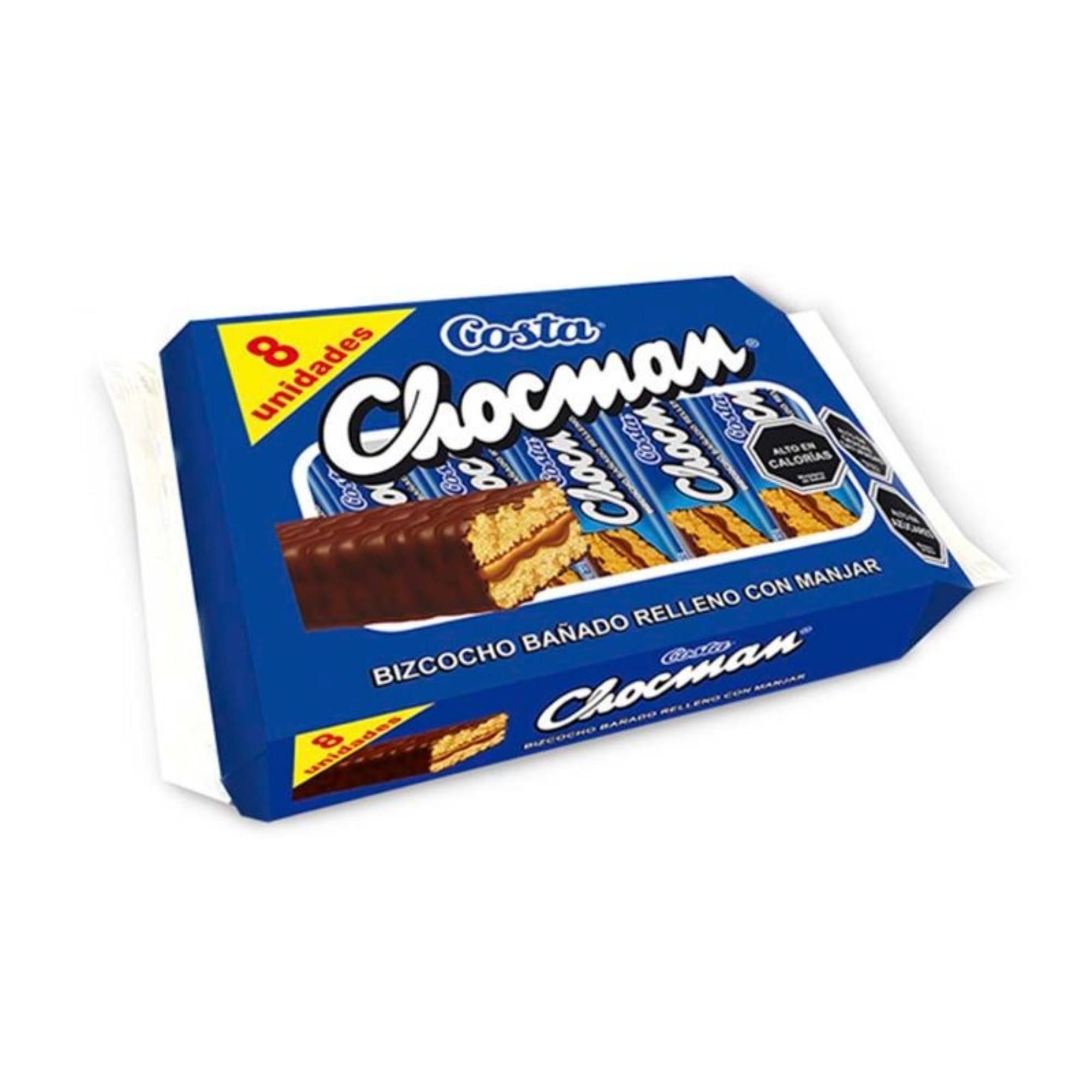 Chocolate Bizcocho Chocman 8 Un 33 g Costa