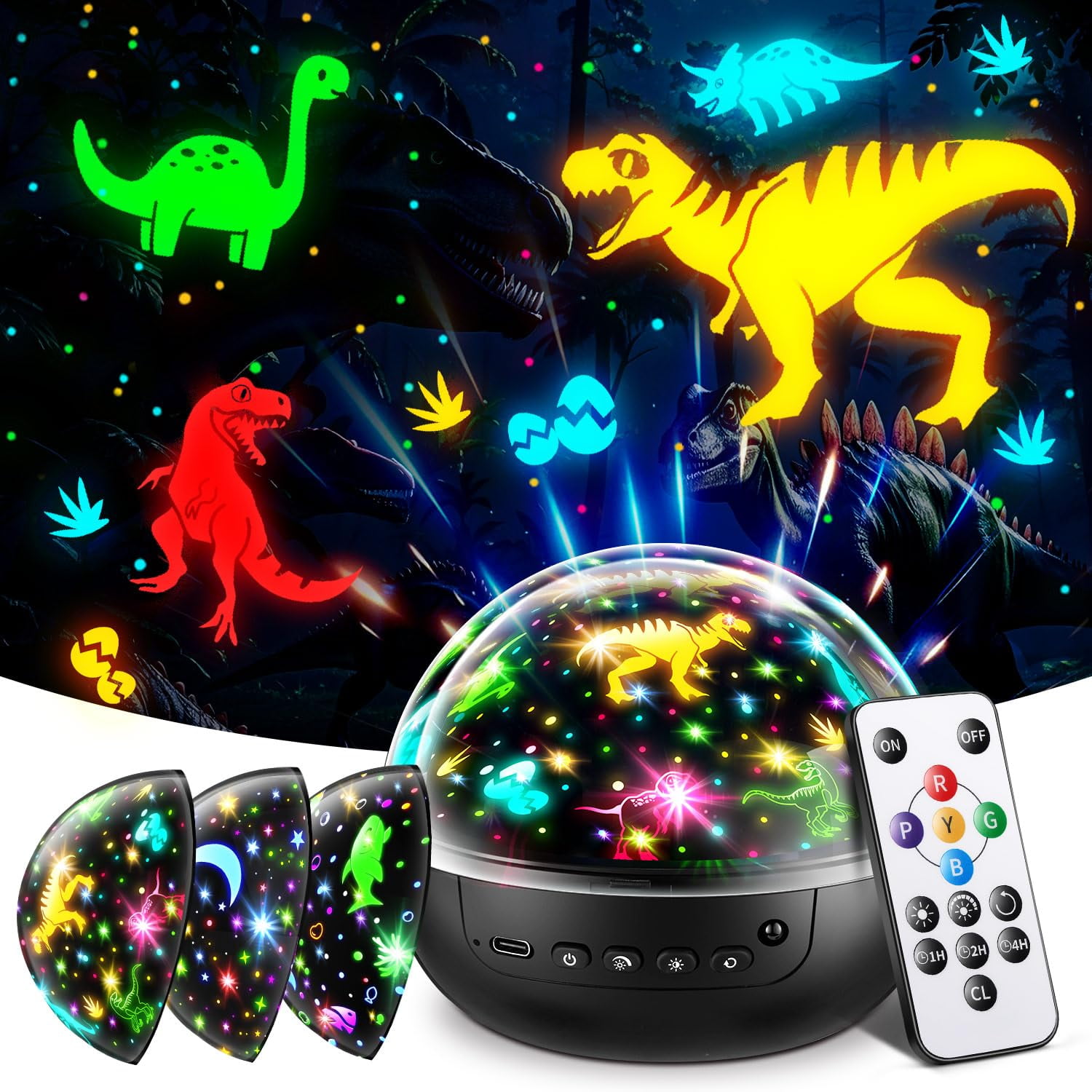 Staryou - Juguetes De Dinosaurios Para Niños De 2 A 4 Años,【control Remoto, 3 Películas Y 93 Efectos】juguetes