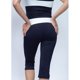 thumbnail image 3 of Jess de Meiko Leggings Capri Casual Athleisure para Mujer con Cintura Doblada en Contraste Elástica Azul Marino y Blanco L, 3 of 4