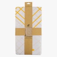 Decoexpress - Cortina De Baño De Poliester Geometrica Amarilla