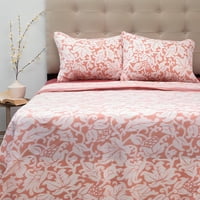 Sábanas De Polar Composé 2 Plazas / Hojas Coral Blanco - Doral