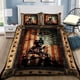 thumbnail image 1 of Us Army American Flag Soldier Perfect Gifts Quilt Duvet Cover Set Pillowcase3-Piece Bedding Set, 1 of 5