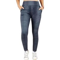 Likeshop - Pantalón Calza Tela Jeans Forro Piel Cierres 338