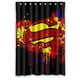 thumbnail image 1 of Cortina de ducha de Superman, juego de cortina de baño con ganchos, tamaño 48 x 72 pulgadas, 1 of 3