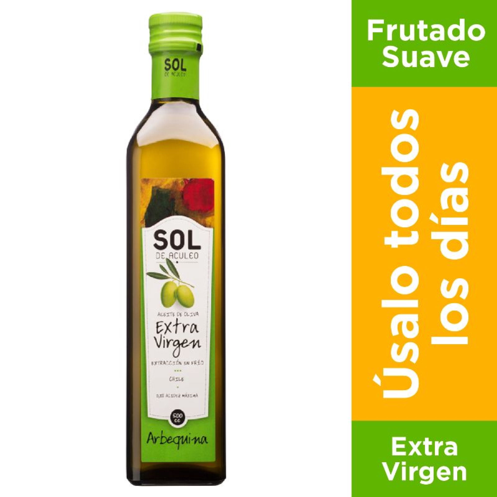Aceite Oliva Extra Virgen Botella 500 ml Sol De Aculeo