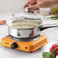 Raf - Cocina Eléctrica Portátil 1 Plato 1000W De Potencia Cocinilla Naranja