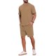 thumbnail image 4 of INSPIRE CHIC Conjunto de 2 Piezas para Hombre: Camiseta de Cuello Redondo con Textura Casual y Pantalones Cortos M Marrón, 4 of 6