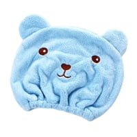 Magideal - Toallas De Secado De Cabello, Gorro De Toalla De Ducha, Secado Rápido De Oso, Envoltura De Cabello Largo, Envoltura De Toalla De Cabello Portátil Azul