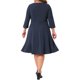 thumbnail image 3 of Agnes Orinda Trajes de Halloween para Mujeres Tallas Grandes Vestido de Oficina Escolar Universitaria Manga 3/4 Vestido de Cóctel Vintage de los Años 50s 60s Vestidos para Trabajar 4X Azul Marino, 3 of 6