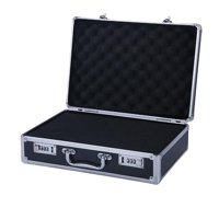 Magideal - Caja De Herramientas Maletín Instrumento Estuche De Herramientas Caja De Almacenamiento De Archivos Equipo De Seguridad Portátil Impermeable , Bloqueo Mediano Negro