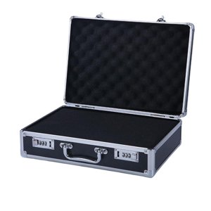 Magideal - Caja De Herramientas Maletín Instrumento Estuche De Herramientas Caja De Almacenamiento De Archivos Equipo De Seguridad Portátil Impermeable , Bloqueo Mediano Negro