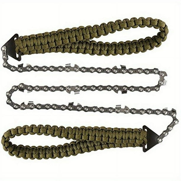 Be Prepared for Anything with Our 1pc Outdoor Hand Saw - The Ultimate Pocket Chain Saw with Paracord Handle for Emergency Survival & Camping