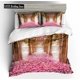 thumbnail image 1 of v155 Bed Sheets Pink Peach Blossom Duvet Cover Set, Microfiber Fabric Winter Spring, Summer View Flower Pattern - Piece Bedding Set Cover d 3-Piece Bedding Set (1 Duvet Cover + 2 Pillow Shams) Bed She, 1 of 5