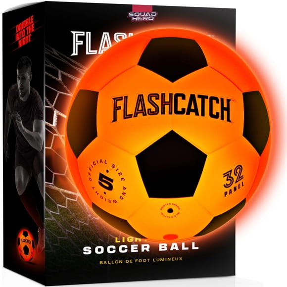 Balón de fútbol FlashCatch Light Up que brilla en la oscuridad, número 5
