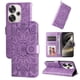 thumbnail image 4 of Funda tipo cartera FOXDOCK para Xiaomi Poco F6 , diseño girasol en relieve, cuero PU, cierre magnético, soporte y tarjetero, 4 of 5