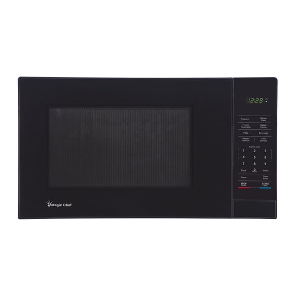 Horno microondas Magic Chef, 1.1 pies cúbicos, 1000 W, negro con 10 W de potencia
