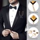 thumbnail image 3 of Uxcell Gem Chain Broche Alfileres, Cadena Colgante Broche Traje Alfiler Borla Cuadrado Cristal Insignia Solapa Alfileres de Cuello para Mujeres Hombres Camisas Esmoquin Bufanda, Tono Dorado (Amarillo), 3 of 7
