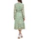 thumbnail image 3 of INSPIRE CHIC Vestido de Mujer Floral Cuello Simulado Volante Manga Larga Chifón Suelto Línea A Midi Vestidos Gris Verde L, 3 of 6