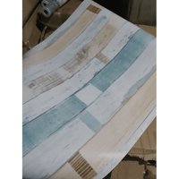 Genérico - Papel Mural - Madera Celeste/Beige