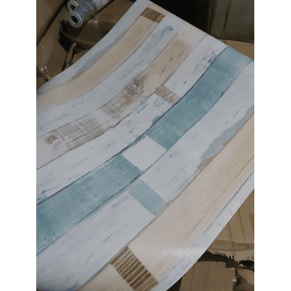 Genérico - Papel Mural - Madera Celeste/beige