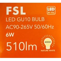 Pack X3 Ampolletas Led Gu10 6W- (Luz Neutra) Fsl