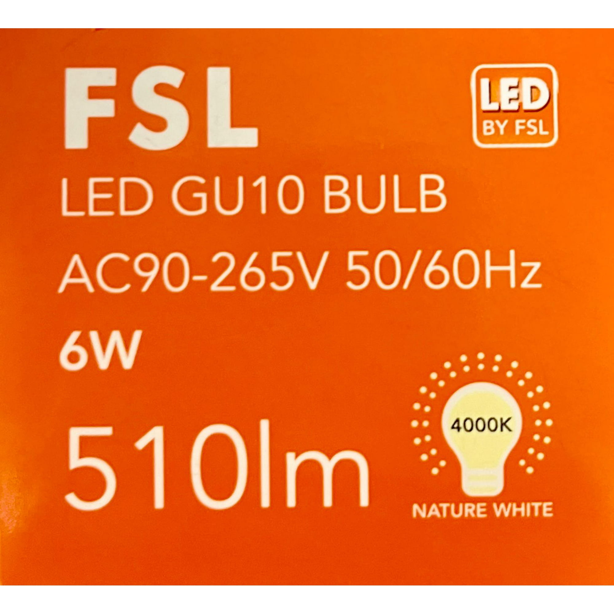 Pack X3 Ampolletas Led Gu10 6w- (luz Neutra) Fsl